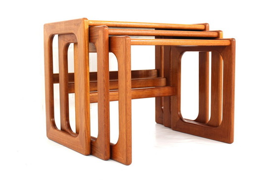 Image 1 of 3x Salin Nyborg Deense Mid Century Teak Nesting Table / bijzettafels