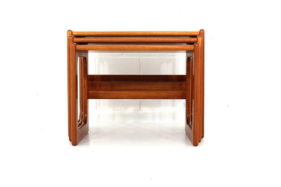 Image 1 of 3x Salin Nyborg Deense Mid Century Teak Nesting Table / bijzettafels