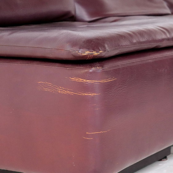 Image 1 of Vintage paarse leren modulaire bank