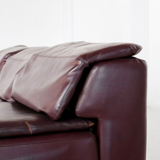 Image 1 of Vintage paarse leren modulaire bank