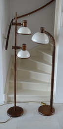 2x Vintage Steinhauer vloerlamp mushroomlamp