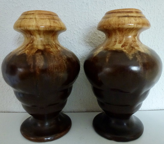 Image 1 of 2x Vintage keramiek vaas