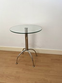 Vintage glazen bijzettafel