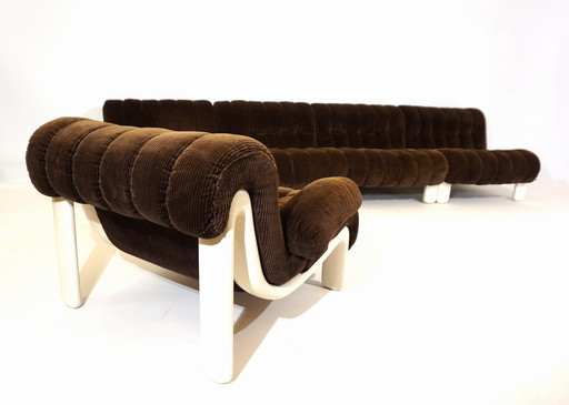 Cord modulaire bank met 5 elementen, 70's design