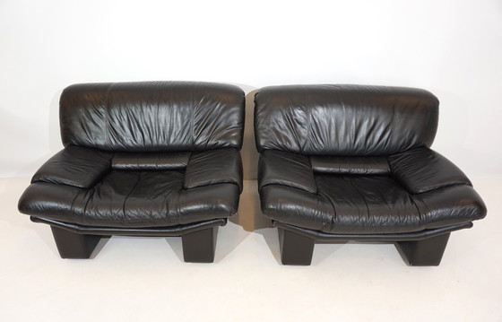 Image 1 of Nicoletti Salotti Ambassador leren fauteuil set van 2 voor Avanti