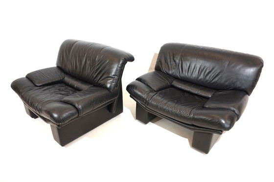 Image 1 of Nicoletti Salotti Ambassador leren fauteuil set van 2 voor Avanti