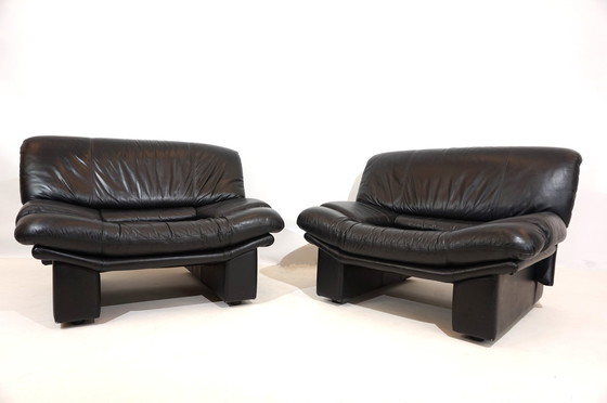 Image 1 of Nicoletti Salotti Ambassador leren fauteuil set van 2 voor Avanti