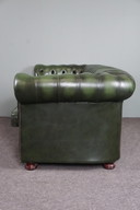 Groene rundleren Chesterfield bank, 2 zits