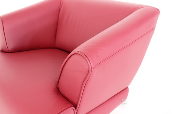 Image 1 of Als nieuw Rolf Benz Lounge Chair / Fauteuils met rood leer en aluminium poten