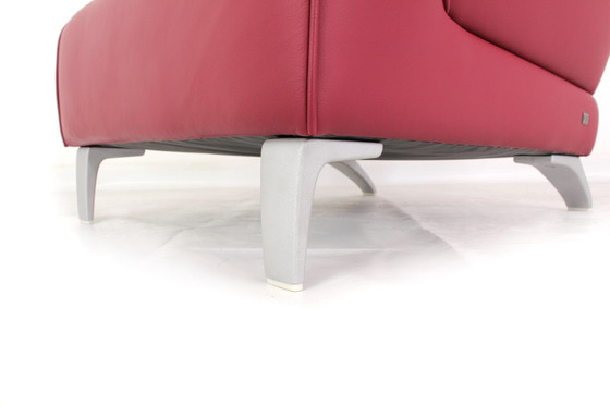 Image 1 of Als nieuw Rolf Benz Lounge Chair / Fauteuils met rood leer en aluminium poten