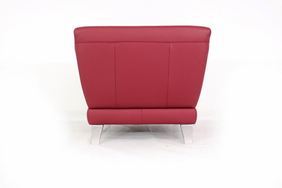 Image 1 of Als nieuw Rolf Benz Lounge Chair / Fauteuils met rood leer en aluminium poten