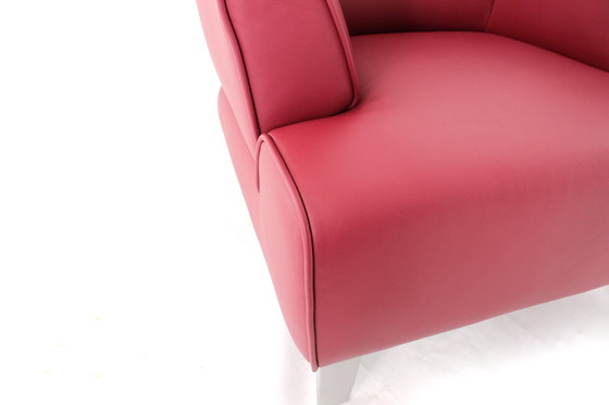 Image 1 of Als nieuw Rolf Benz Lounge Chair / Fauteuils met rood leer en aluminium poten