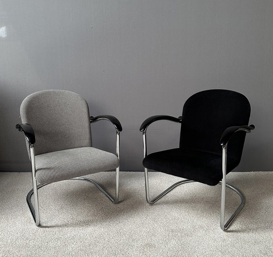 Image 1 of Gebr. van der stroom Dutch Original model 414 Gispen fauteuil