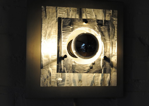 Aluminium 70S Brutalist Wandlamp