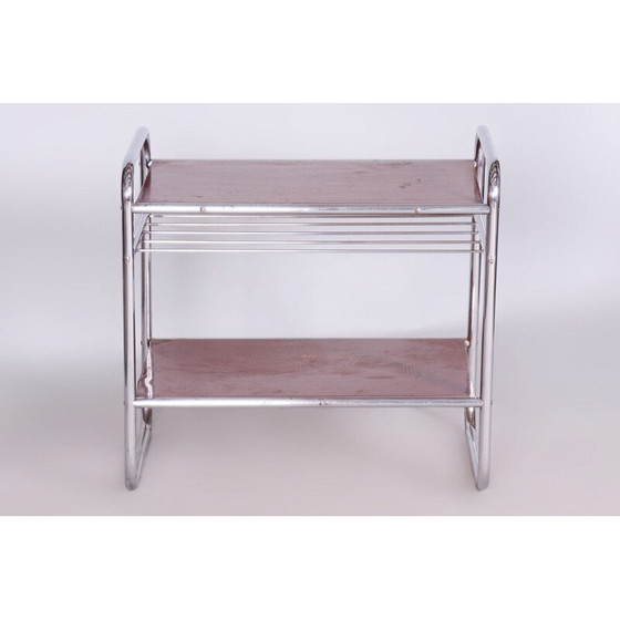 Image 1 of Vintage Bauhaus bijzettafel van verchroomd staal, Tsjecho-Slowakije 1930