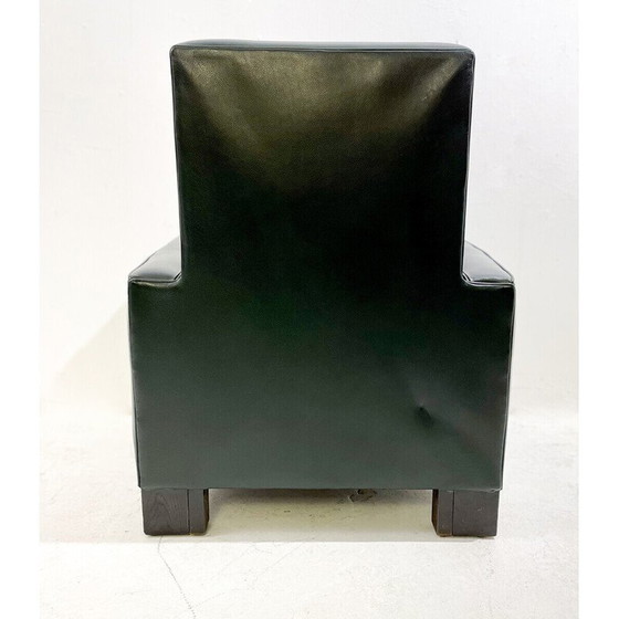 Image 1 of Mid Century houten en lederen fauteuil van Emiel Veranneman, 1950