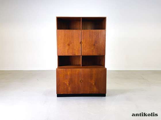 Image 1 of Mid Century secretaire boekenkast Bramin teak plankenkast