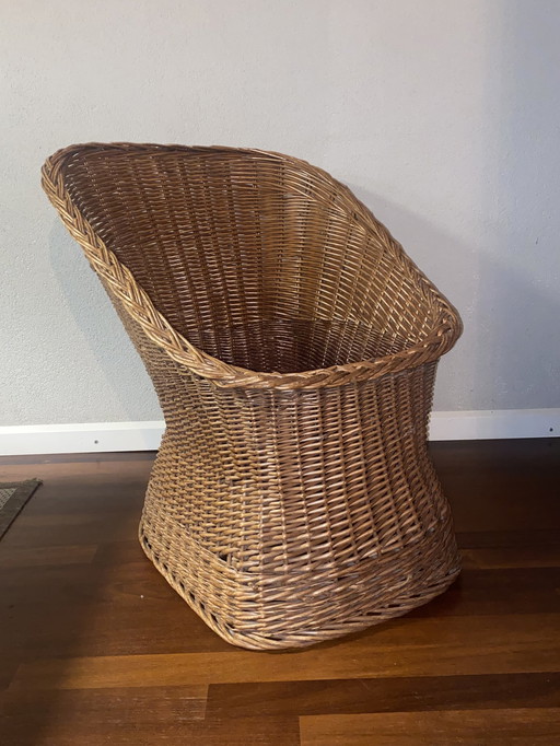 Vintage Rotan Stoel Uit De Jaren ‘50