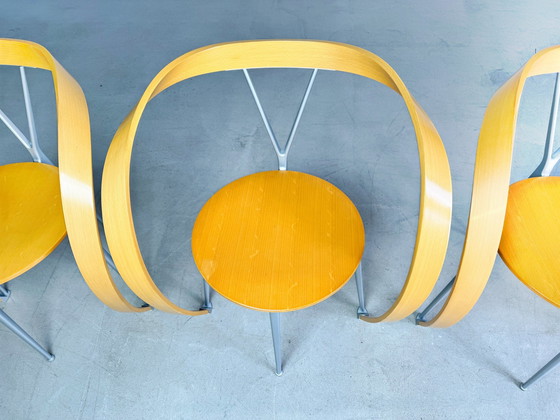 Image 1 of Originele set van 4 omgekeerde stoelen Cassina Andrea Branzi