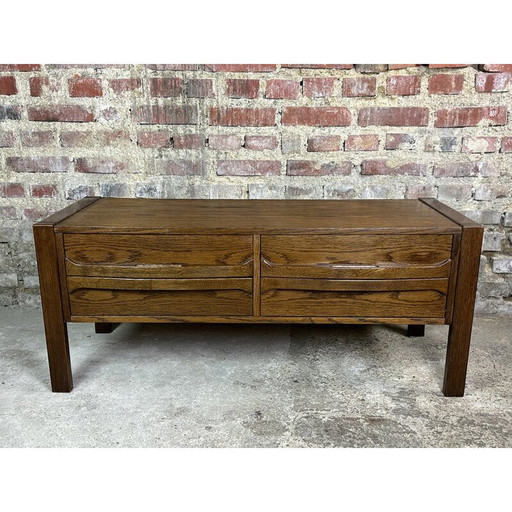 Vintage Deens laag dressoir in rozenhoutfineer, 1960