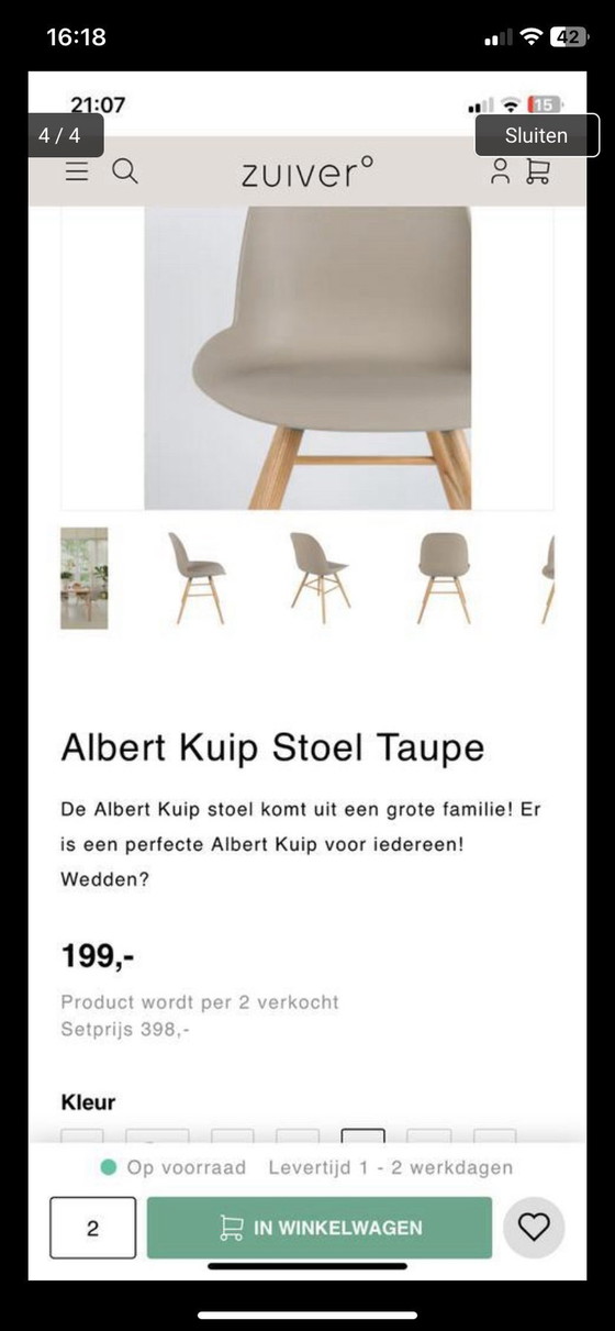 Image 1 of 4 Albert Kuipstoelen Merk Zuiver