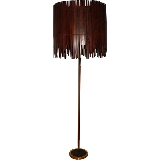 Vintage Deense vloerlamp van teakhout, jaren 1960