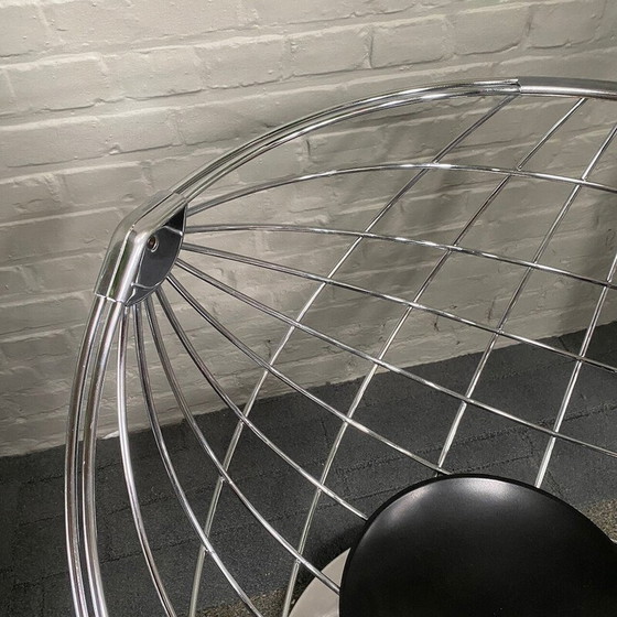 Image 1 of Paar vintage atomische bolstoelen in aluminium en stof van Rudi Verelst voor Novalux, België 1974