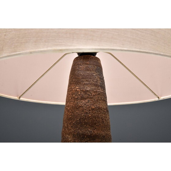 Image 1 of Rustieke vintage vloerlamp met keramieken voet, 1940