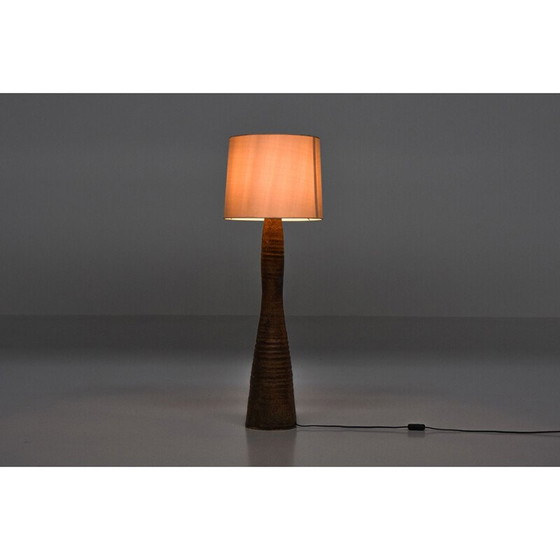 Image 1 of Rustieke vintage vloerlamp met keramieken voet, 1940