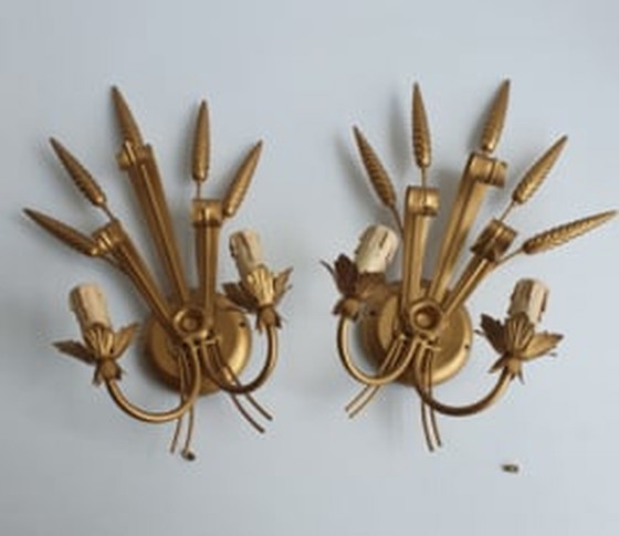 Image 1 of Hollywood Regency wandlampen, set 2 stuks 