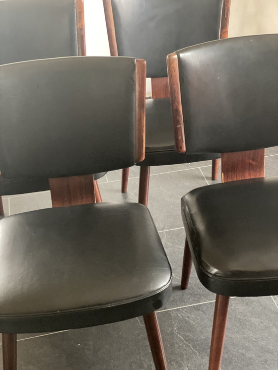 Image 1 of 4 X Nederlandse Palissander Eetkamerstoelen