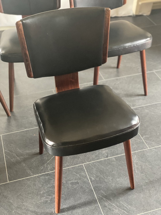 Image 1 of 4 X Nederlandse Palissander Eetkamerstoelen