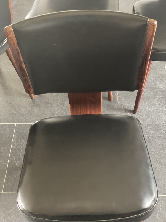 Image 1 of 4 X Nederlandse Palissander Eetkamerstoelen