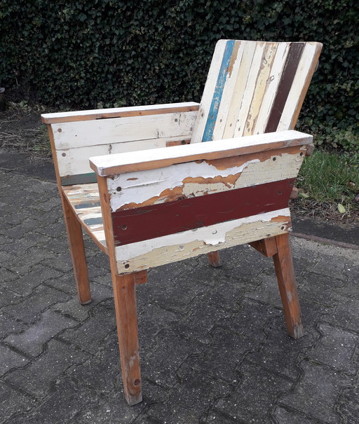 Sloophouten fauteuil / eetkamerstoel