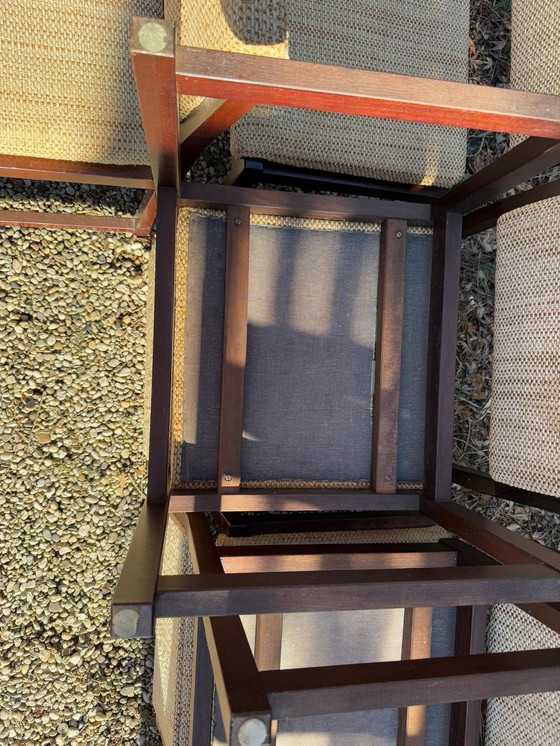 Image 1 of Retro kubusvormige stoelen mahoniehout.