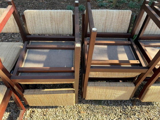 Image 1 of Retro kubusvormige stoelen mahoniehout.