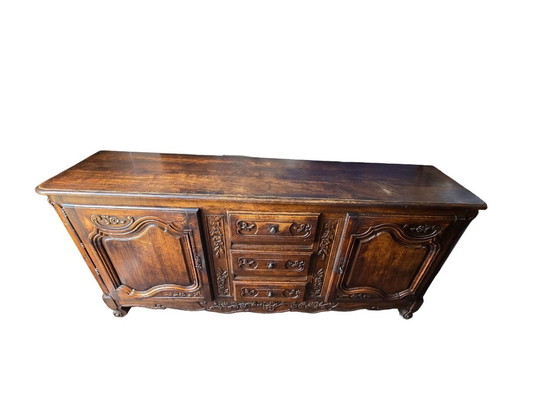 Image 1 of Gesneden massief antiek dressoir