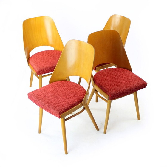 Image 1 of Set van 4 vintage beuken eetkamerstoelen door Oswald Haerdtl voor Thonet, 1960