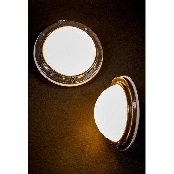 Image 1 of Vintage stalen plafondlamp voor Konstal Chorzów, 1950