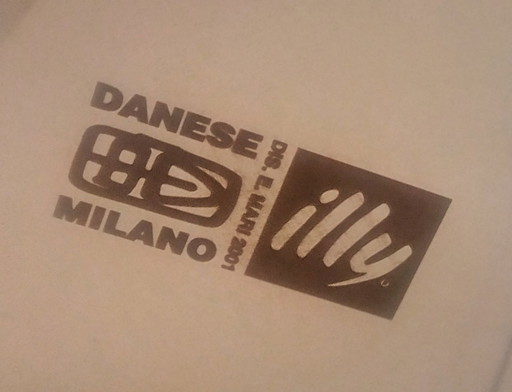 Zeldzame Enzo Mari Postmoderne "Illy" Spiegel Dienblad Voor Danese Milano 2001