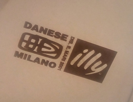 Image 1 of Zeldzame Enzo Mari Postmoderne "Illy" Spiegel Dienblad Voor Danese Milano 2001