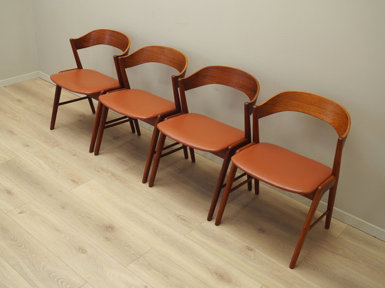 Image 1 of Set van vier teakhouten stoelen, Deens ontwerp, 1970S, Vervaardiging: Korup Stolefabrik