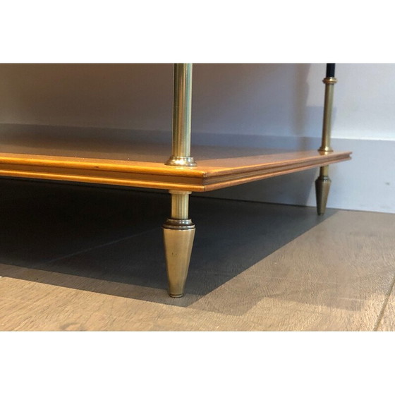 Image 1 of Vintage drie-vaks console in sycamore en messing van Jansen, 1940