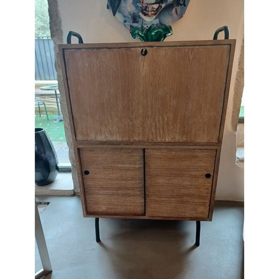 Image 1 of Vintage secretaire in wit eiken, Frankrijk 1950