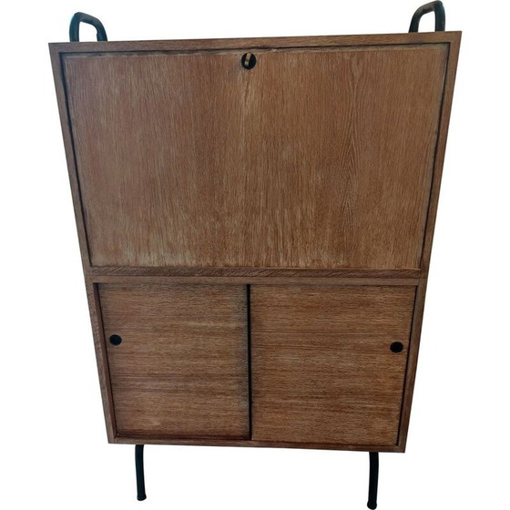 Image 1 of Vintage secretaire in wit eiken, Frankrijk 1950