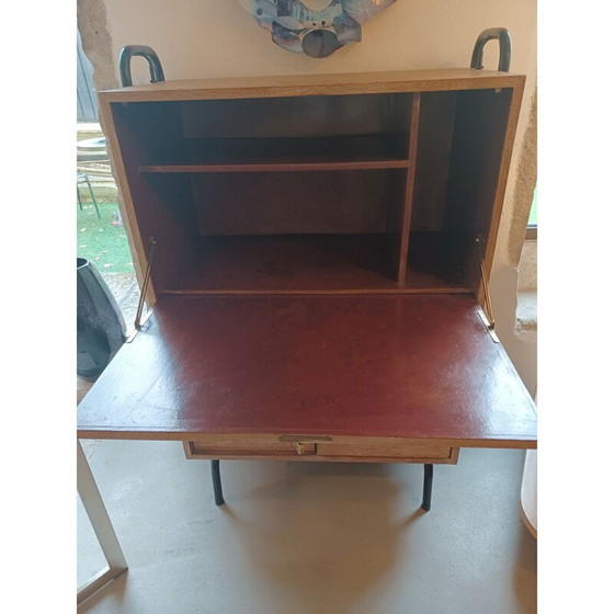 Image 1 of Vintage secretaire in wit eiken, Frankrijk 1950