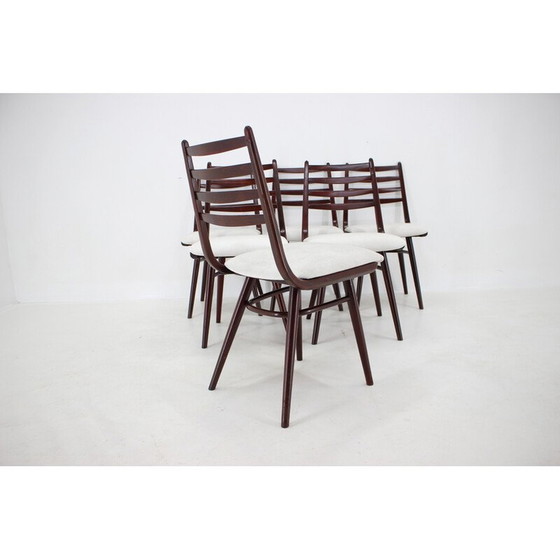 Image 1 of Set van 6 vintage beukenhouten "Boomerang" stoelen, Tsjecho-Slowakije 1970