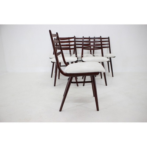 Image 1 of Set van 6 vintage beukenhouten "Boomerang" stoelen, Tsjecho-Slowakije 1970
