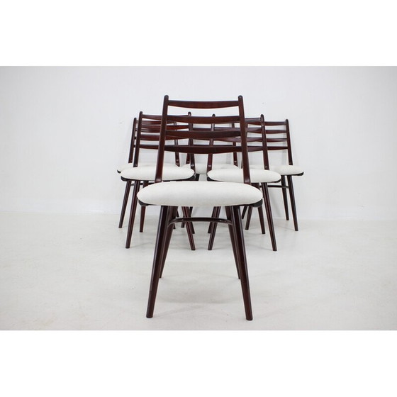 Image 1 of Set van 6 vintage beukenhouten "Boomerang" stoelen, Tsjecho-Slowakije 1970