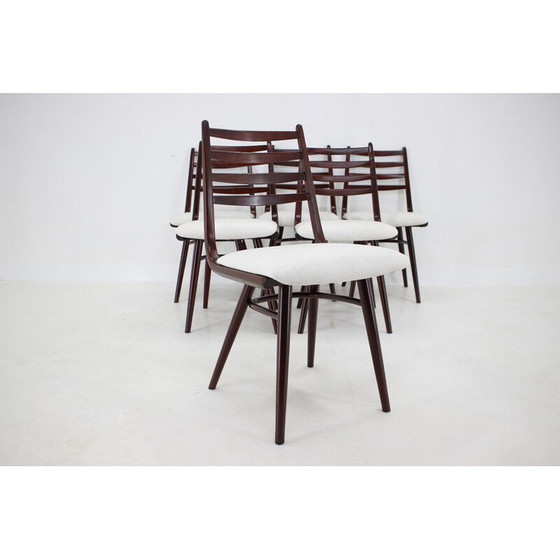 Image 1 of Set van 6 vintage beukenhouten "Boomerang" stoelen, Tsjecho-Slowakije 1970